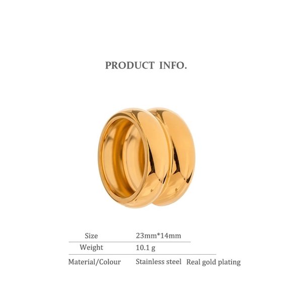 NEW 18K Gold Plated Wide Double Band Ring - Picture 5 of 9